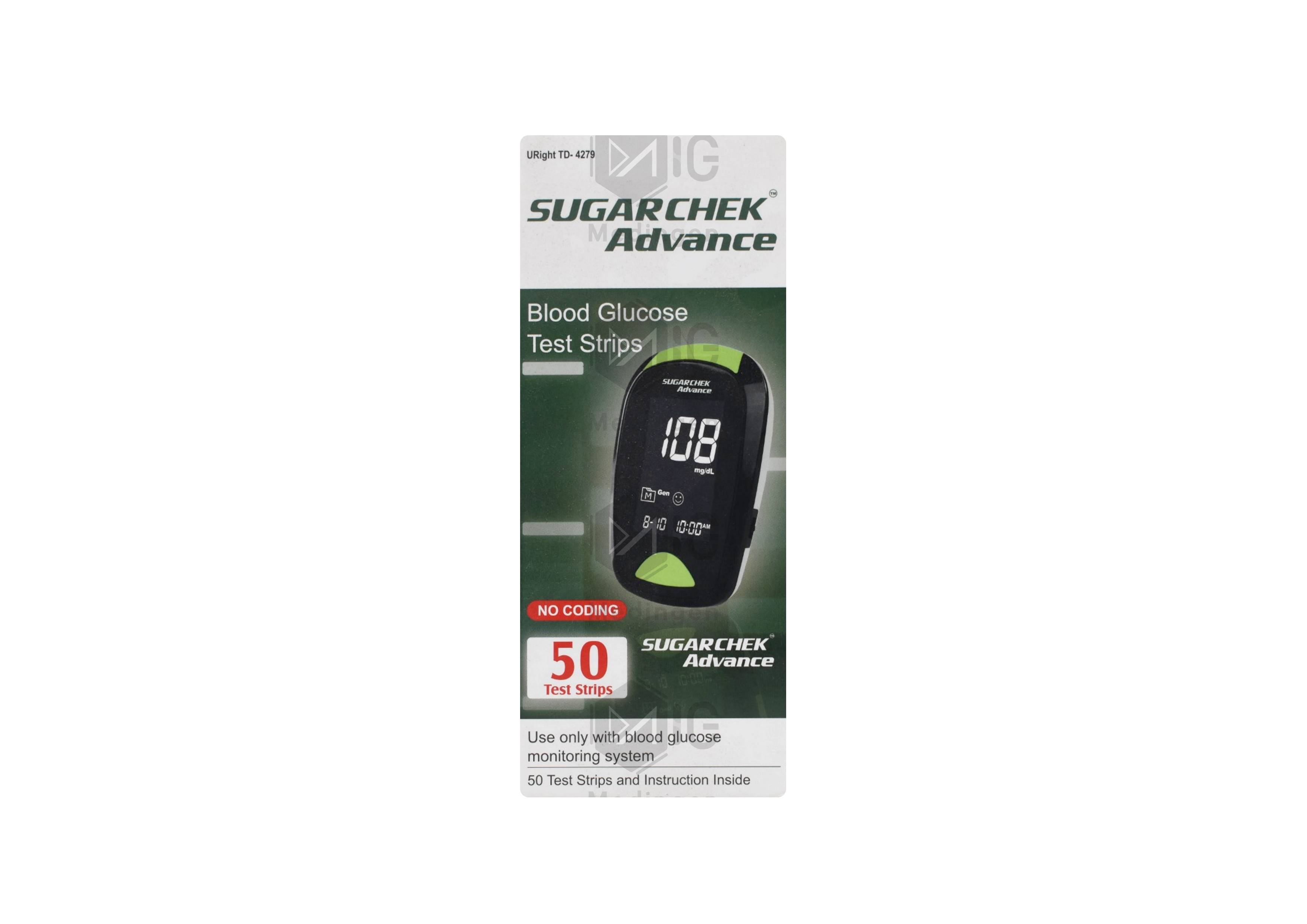 SUGARCHEK ADVANCE BLOOD GLUCOSE TEST STRIPS